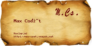 Max Csát névjegykártya